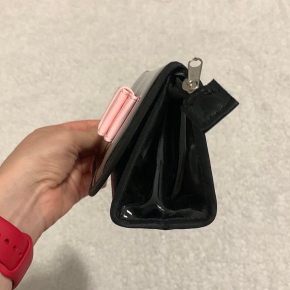 Black Patent Makeup Bag with Pink Bow - Picture 8 of 15